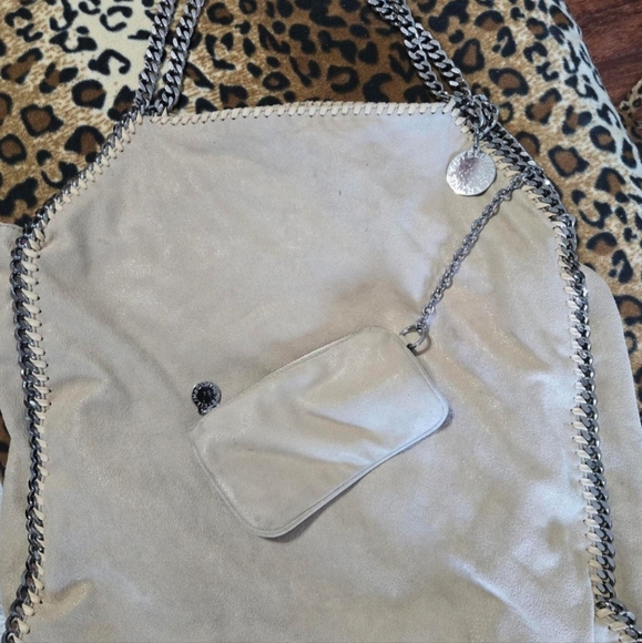 Stella McCartney Falabella Large Shoulder Tote- Beige With Silver Chain. - Picture 1 of 3